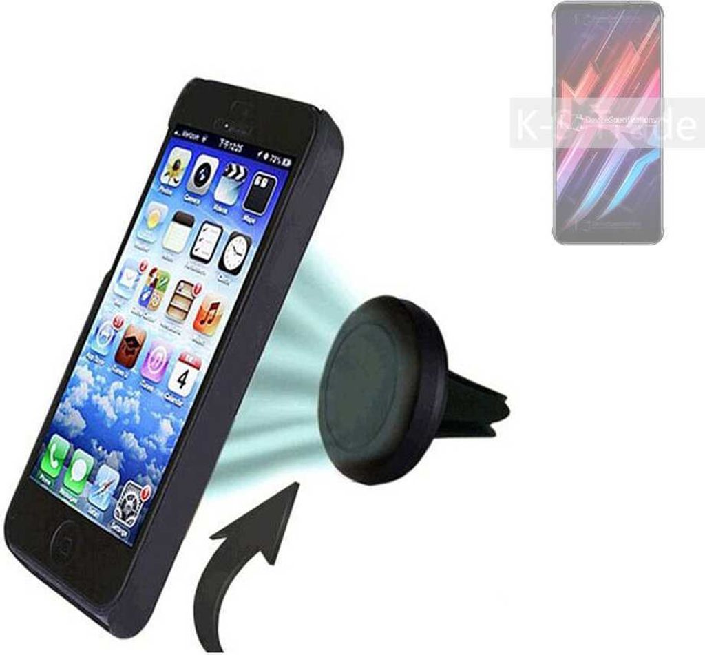 K-S-Trade Kompatibel mit nubia Red Magic 6 Pro Auto Handy Halterung KFZ Halter Lüftungsgitterhalterung Air Vent mount Smartphone Halter