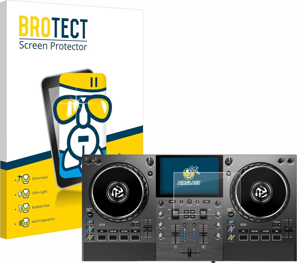 BROTECT Schutzglas für Numark Mixstream Pro Go Schutzfolie Panzer Folie Glas Display Schutz klar