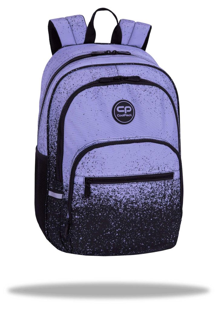 Mochila juvenil Coolpack Alfa, color morado con estampado Imagen del producto 