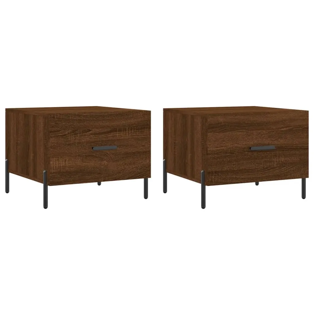 Offerta Set 2 Tavolini 50x50x40 cm Rovere Marrone - Prezzo Outlet