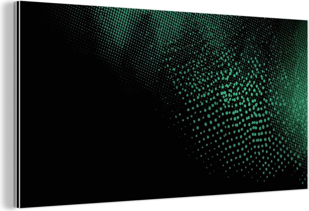 MuchoWow Wanddekoration Metall Metallbild Wandkunst 40x20 cm Spiele - Punkte - Grün - Unschärfe MuchoWow Aluminium Gemälde - Bild - Aluminium