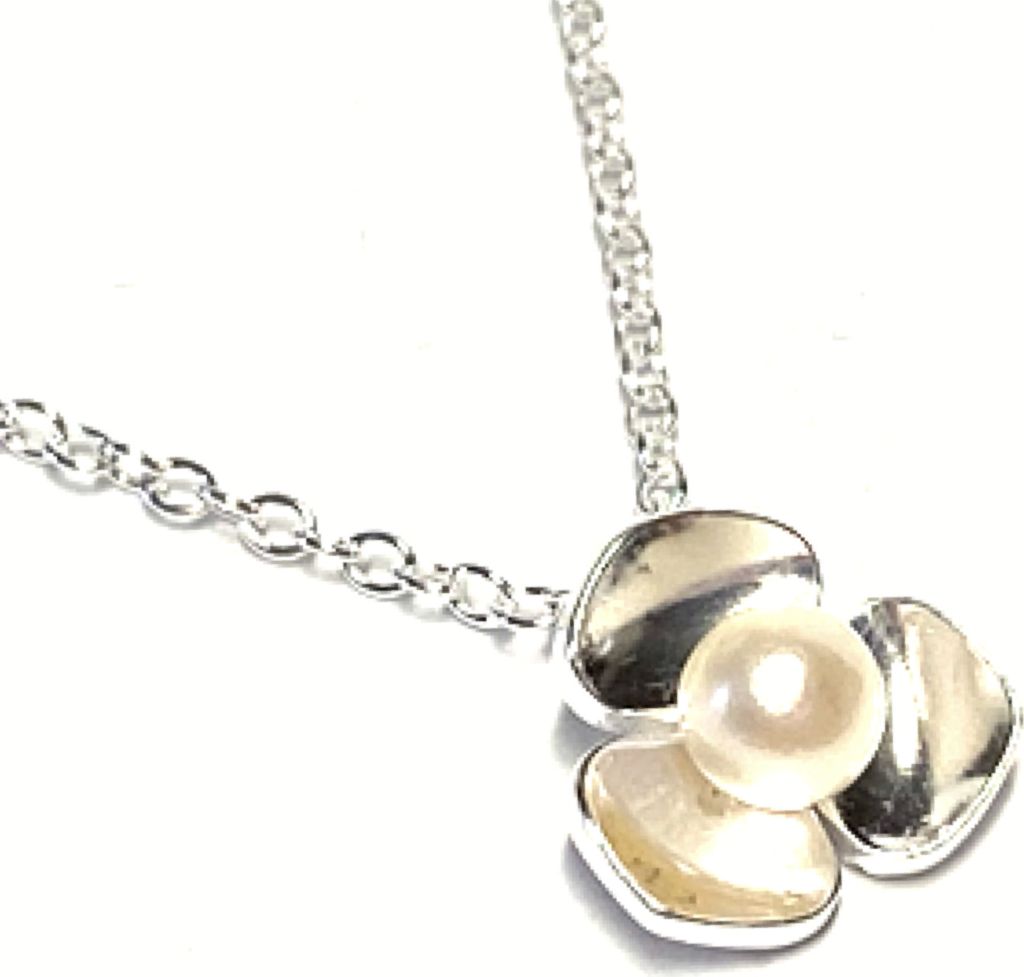 Anhänger Perle 925 Silber dezent inklusive Kette 42-45 cm Produktbild 