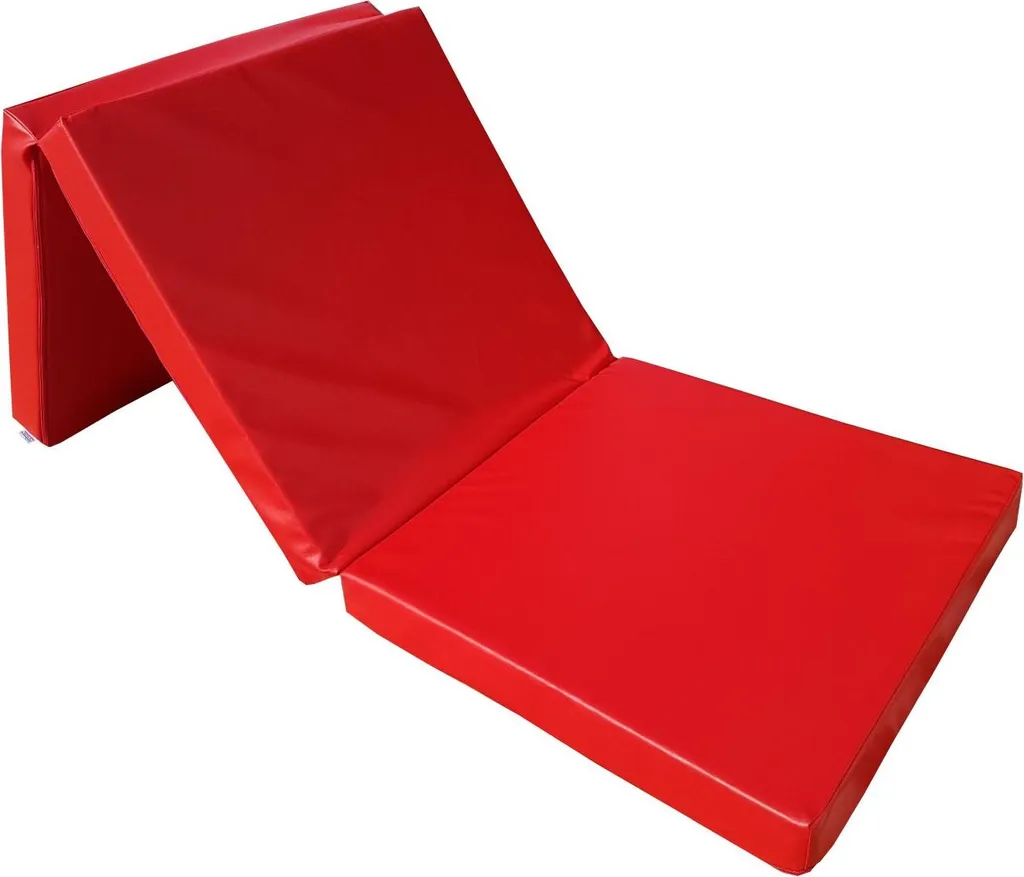 Matelas de sol pliable rouge en similicuir, fini les douleurs sur le sol