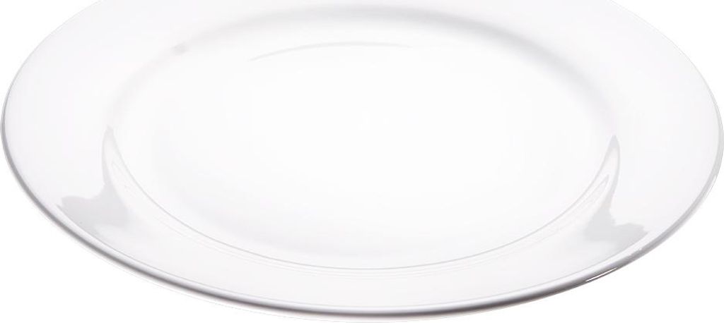 3x Flacher Teller, reinweißes Hotelporzellan, Serie Isabell, Ø 310 mm