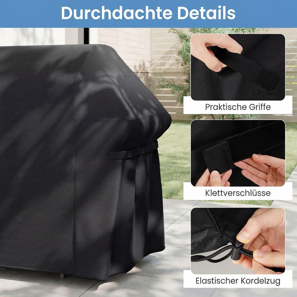 Grillabdeckung, wasserdichtes Oxford-Gewebe, 132 x 66 x 100 cm