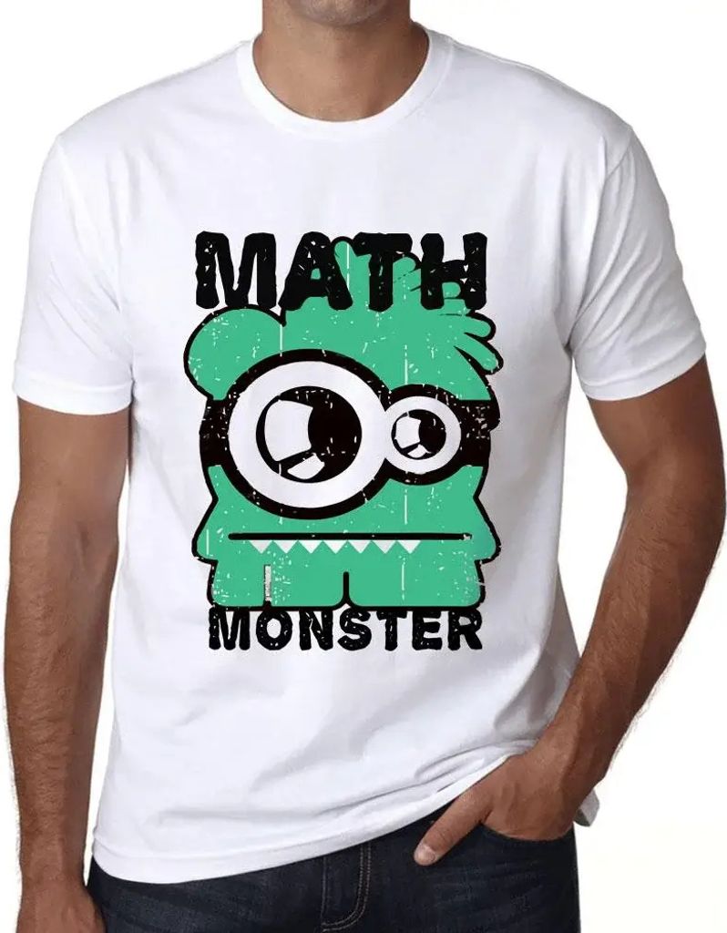 Herren Grafik T-Shirt Mathe-Monster – Math Monster – Öko-Verantwortlich Vintage Jahrgang Kurzarm Lustige Druck Geburtstag Geschenk Mann