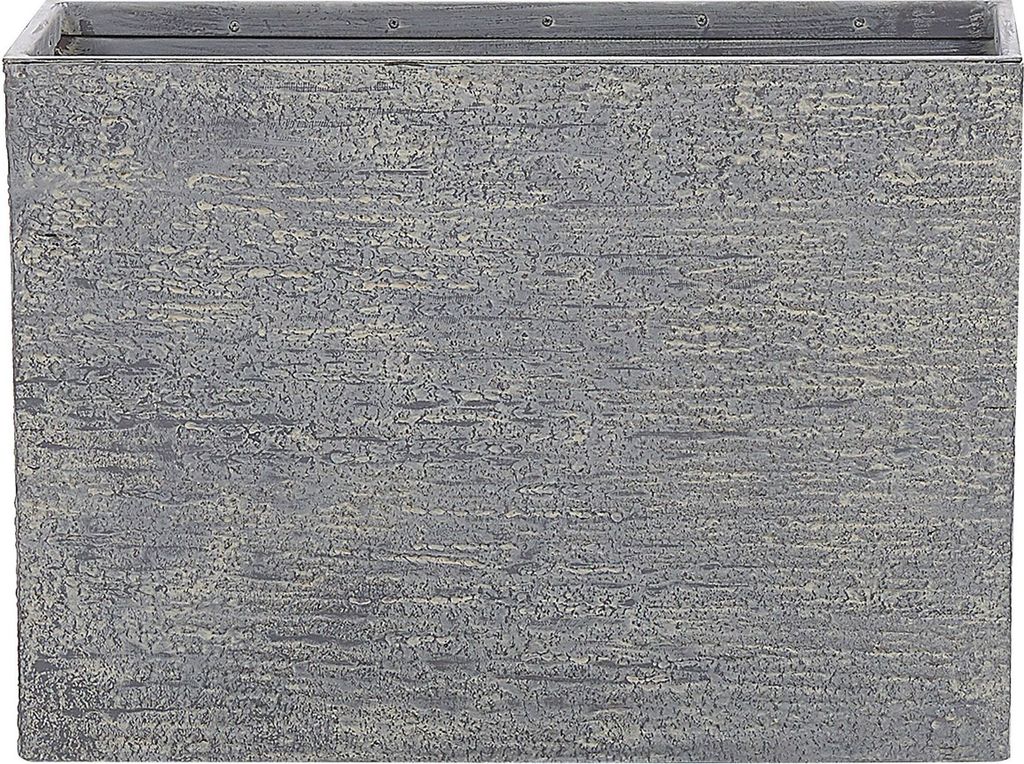 BELIANI Blumentopf Grau Steingemisch rechteckig 34x80x56 cm Modern Gartenaccessoires Gartenzubehör Gartendekoration