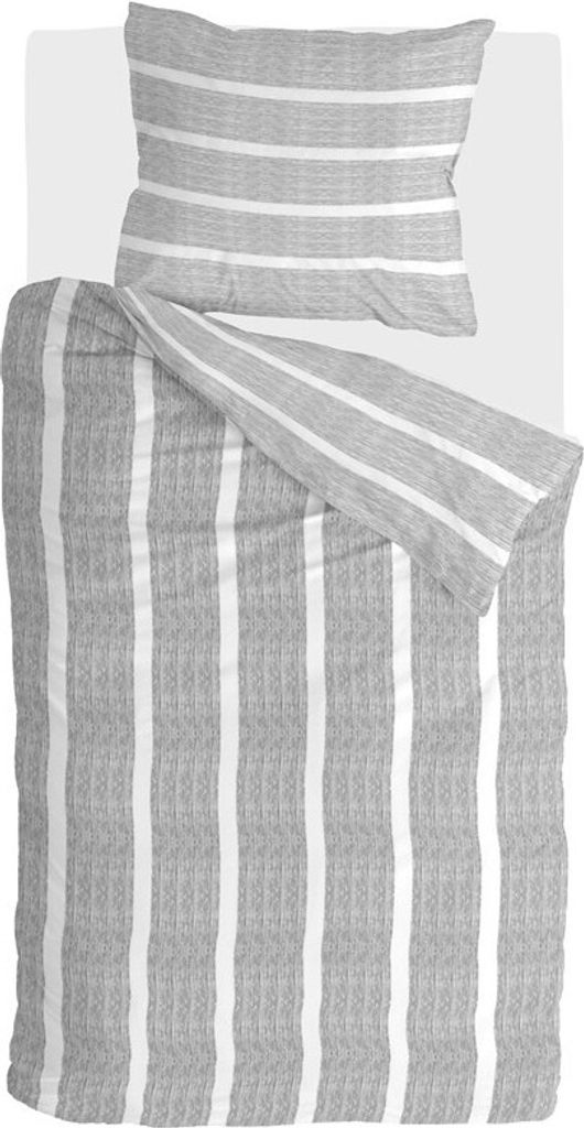Walra Bettwäsche Stripe Along, 100% Baumwolle, 135x200, Anthrazit