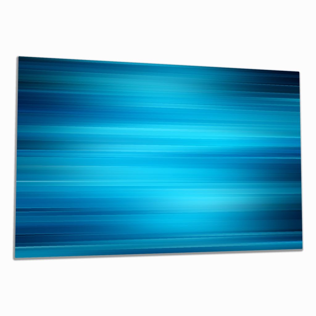 Wallario Herdabdeckplatte aus Glas, Größe 80 x 52 cm 1-teilig, Motiv Blau und schwarz gestreift - Abstraktes Streifenmuster