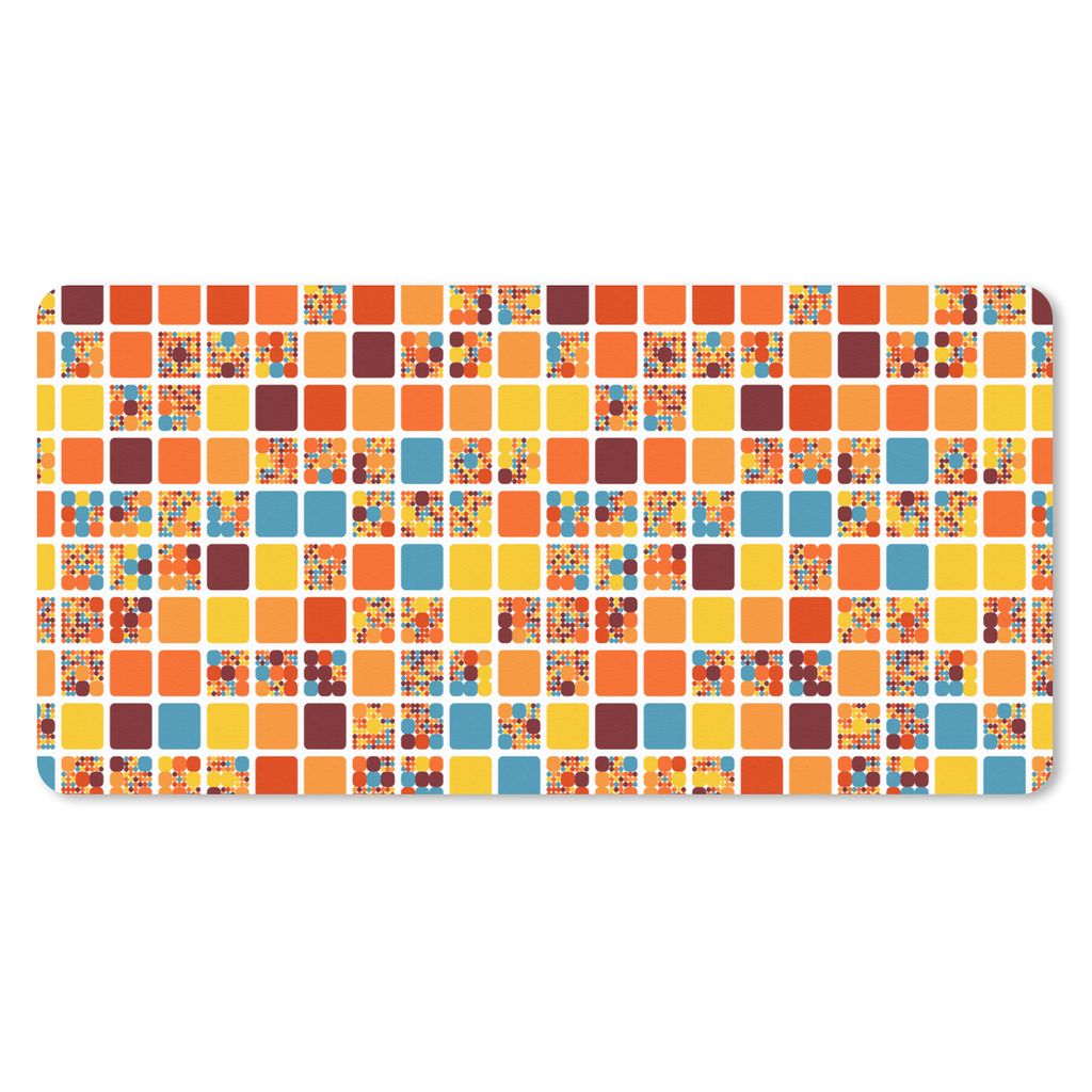 MuchoWow Mauspad Mousepad Muster - siebziger Jahre - Stadt 60x30 cm - Mousepads - Maus Mat - Pad - Mausunterlage - Nachhaltig