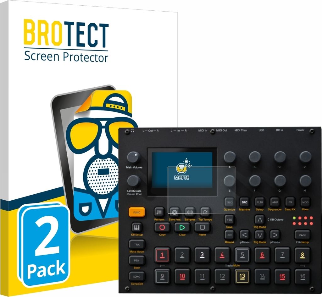 2x BROTECT Schutzfolie für Elektron Digitakt II Displayschutz Displayschutzfolie Folie Matt Entspiegelungsfolie