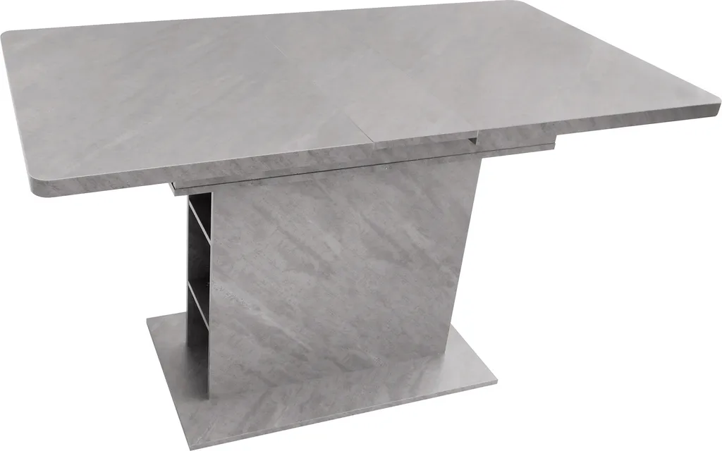 Table rectangulaire grise extensible 130 cm avec structure métal