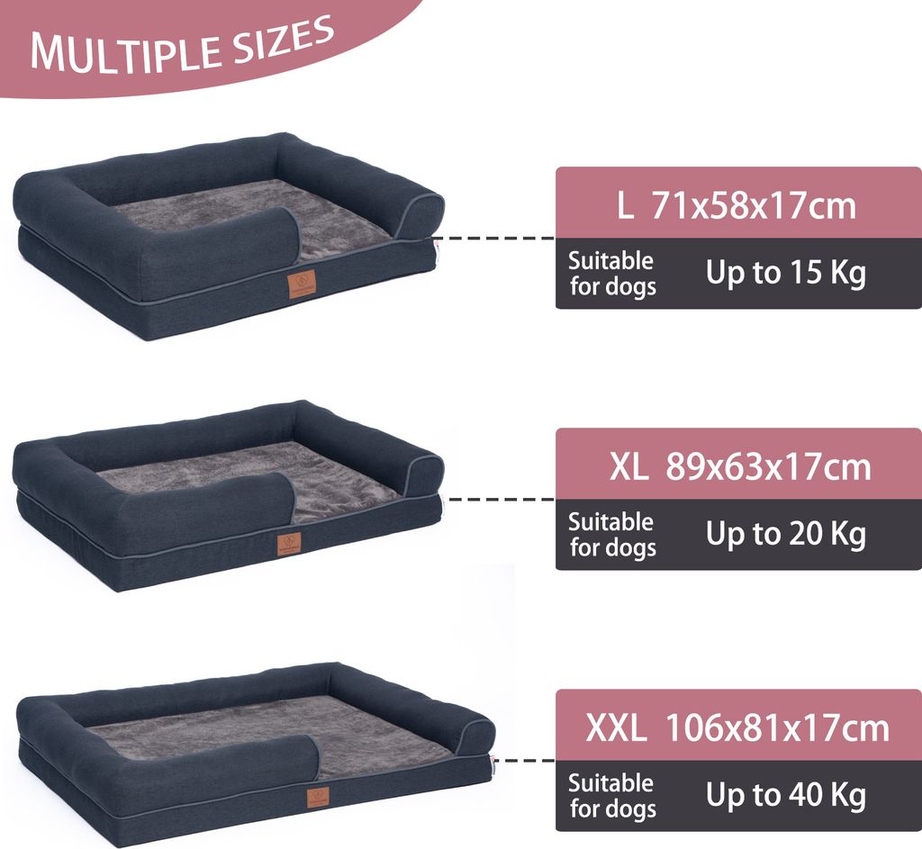 Orthopädisches Premium Hundebett mit Egg Foam, extra Produktbild 2
