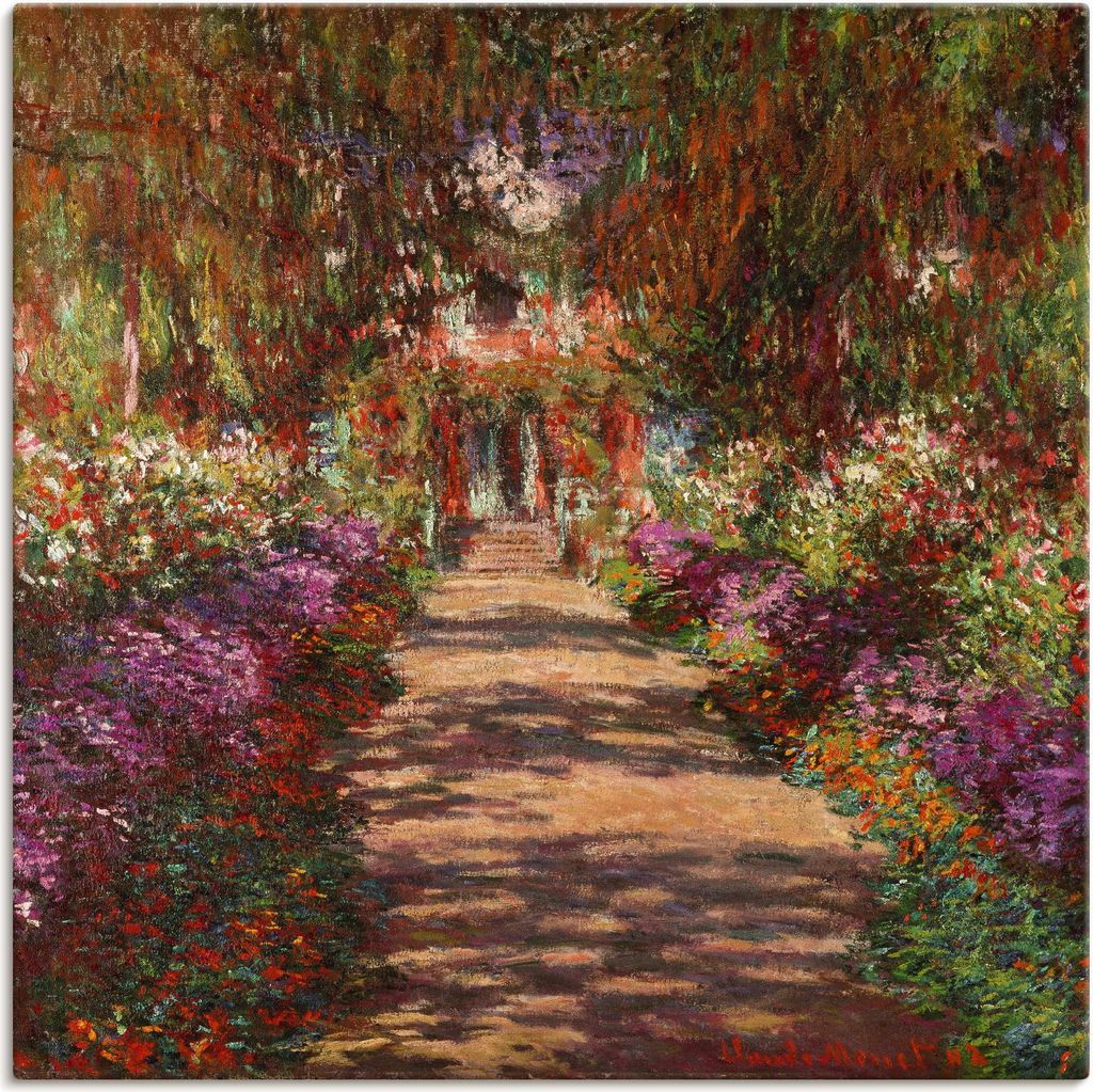 ARTland Leinwandbild Weg in Monets Garten in Giverny. 1902 Größe: 100x100 cm