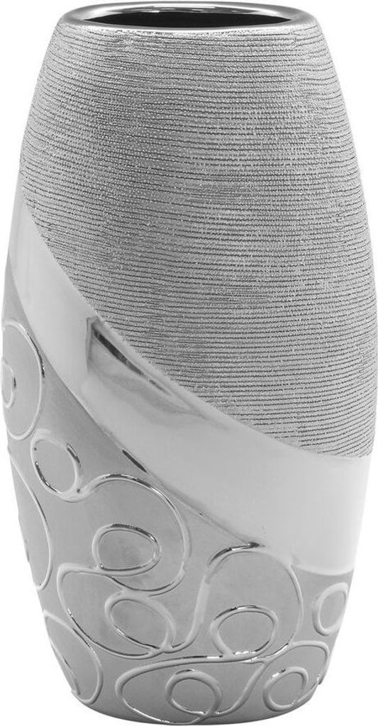 Vase "Stella Silver" oval silber L= 11,0 cm B= 18,0 cm H= 34,0 cm