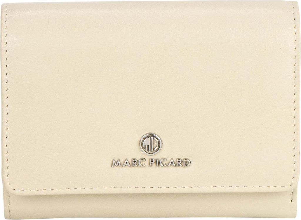 Marc Picard Leder Geldbörse Umbria Wallet with Flap Grey beige