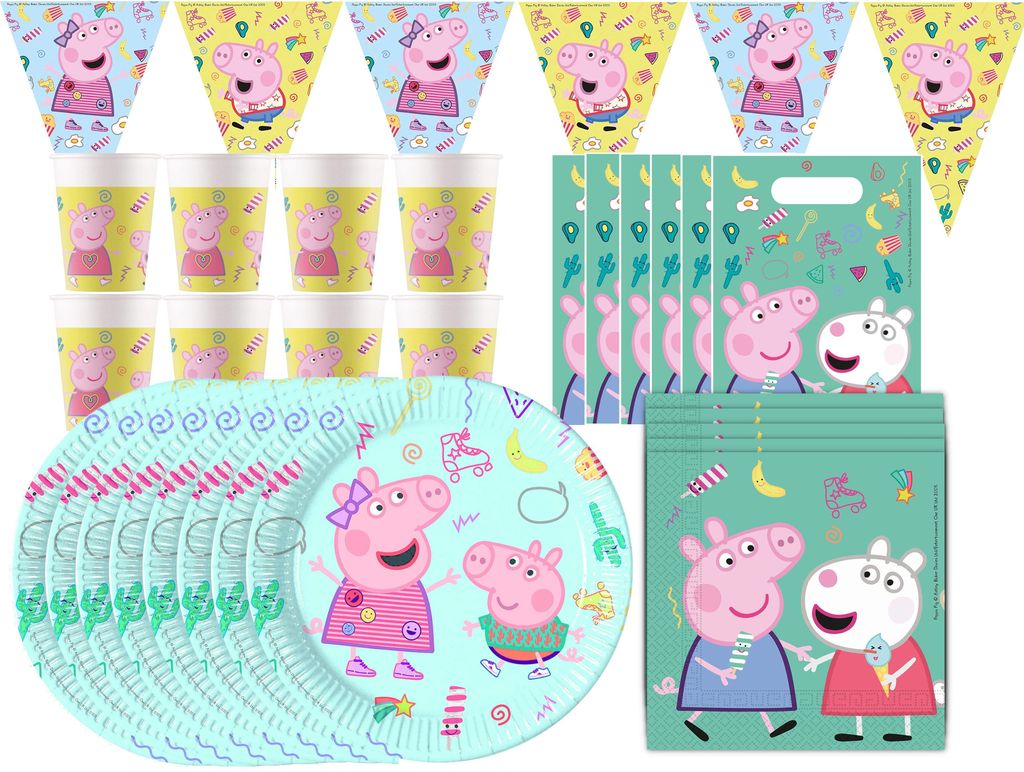 Peppa Wutz - Detská narodeninová súprava (43 kusov) Taniere Obrázok produktu 