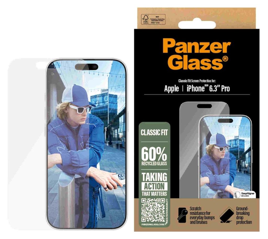 PanzerGlass ® Displayschutz iPhone 16 Pro | Classic Fit, Produktbild 