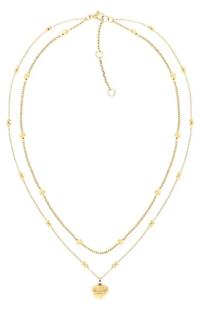 Collier double rangée plaqué or 2781010 : fini les chaînes emmêlées !