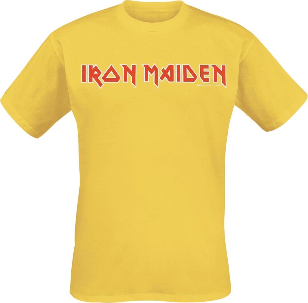 Iron Maiden T-Shirt Herren Logo gelb XL