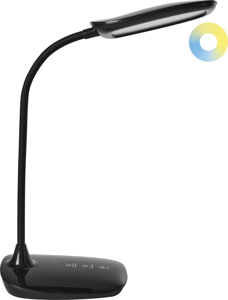 BELIANI LED-Schreibtischlampe Schwarz Dimmbar Verstellbarer Arm 3 Farbtemperaturmodi Modern Büro Homeoffice Schreibtischleuchte Arbeitsleuchte