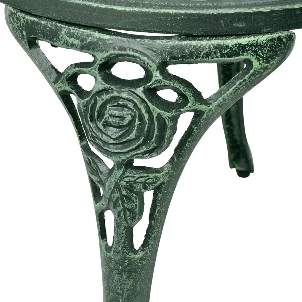 Set bistro robuste en aluminium vert résistant aux intempéries 3 pcs - 10