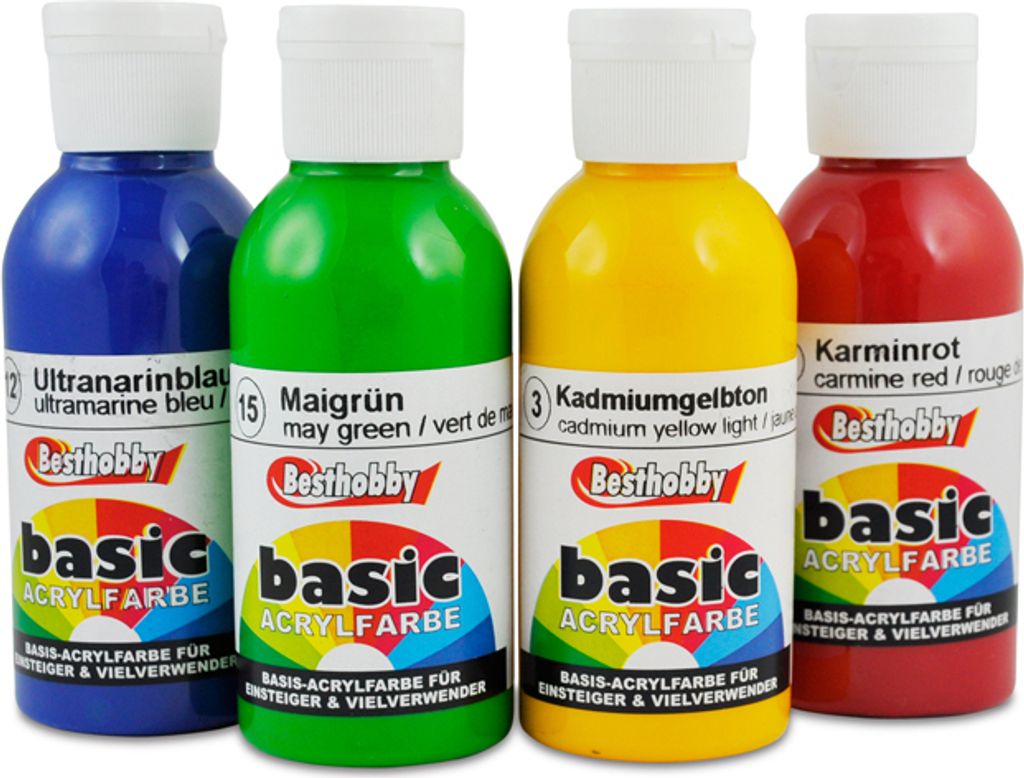 Besthobby basic Acrylfarbe 100ml (02 Zitronengelb)