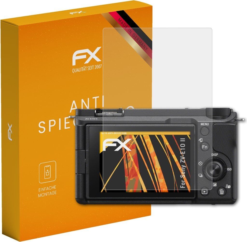 atFoliX FX-Antireflex 3x Schutzfolie kompatibel mit Sony ZV-E10 II Displayfolie