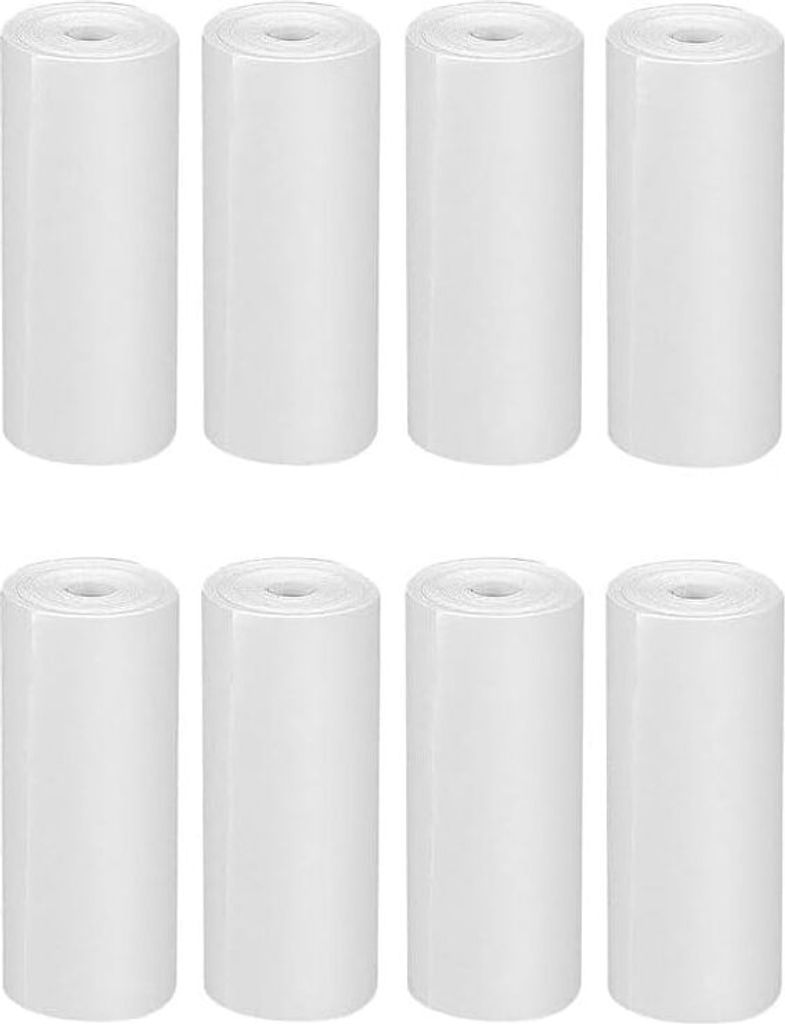 8 Rollen Thermopapier - Tintenloses Nachfüllpapier für Kinderkamera & Sofortbildkameras, Weißes Thermodrucker Papier