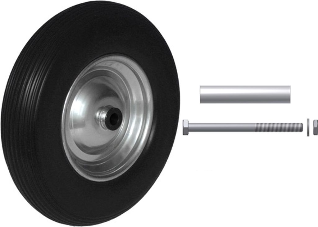Schubkarrenrad Vollgummi 3.50-8 - Ø350 x 80mm Ersatzrad Produktbild 
