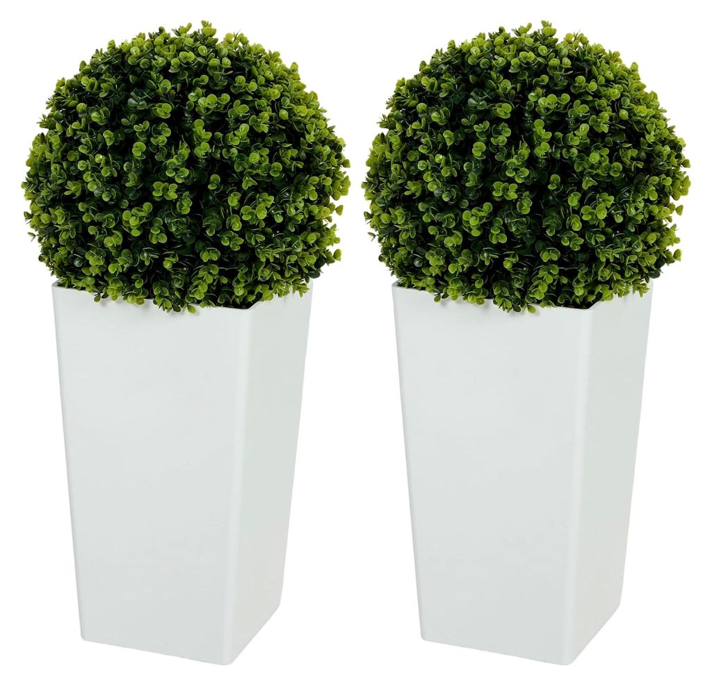 2er-Set Künstliche Eukalyptuskugeln 65 cm Kunstpflanze mit 330 Blättern im Topf, UV-beständige Deko für Wohnzimmer, Schlafzimmer, Büro und Garten