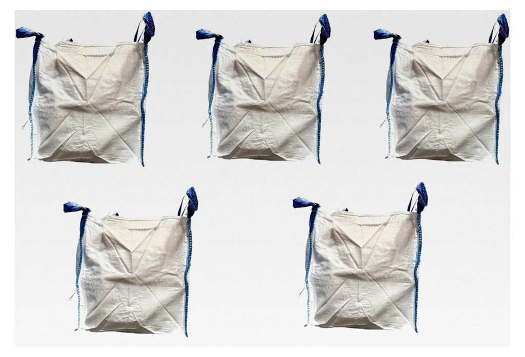 5 Stück Big Bag 60x60x60 cm - Säcke für Bauschutt, Holz, Gartenabfälle, Sand - Tragfähigkeit 1000 kg