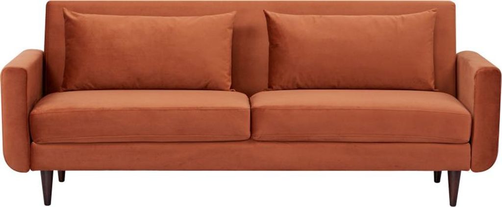 Drawer - Sofa mit Schlaffunktion für 3 Personen aus Samt - Rost