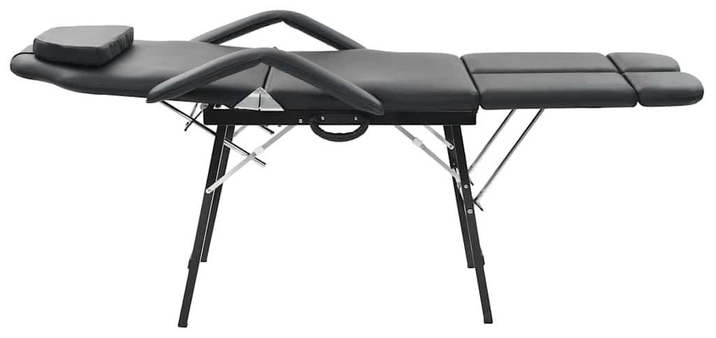 vidaXL Tragbarer Kosmetikstuhl Kunstleder 185x78x76 cm Schwarz