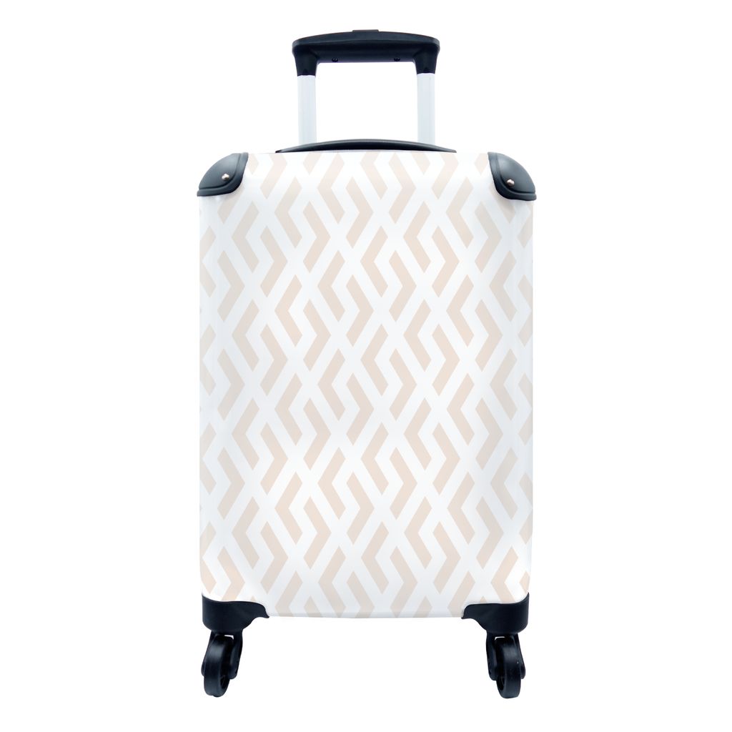 MuchoWow Koffer Handgepäck Trolley Rollkoffer Kleine Reisekoffer mit 4 Rollen - Abstrakt - Muster - Gestaltung - Linie - Cabin Size < 55x40x23 c...