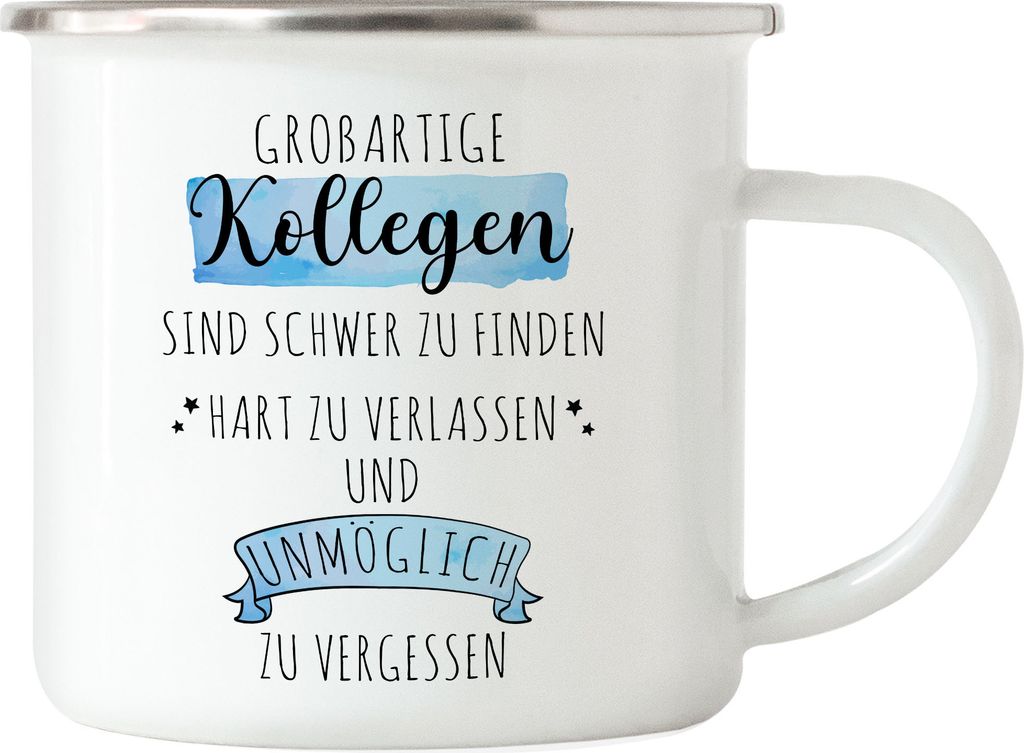 Großartige Kollegen Sind Schwer Zu Finden Emaille Tasse Danke Geschenk Hart Zu Vergessen
