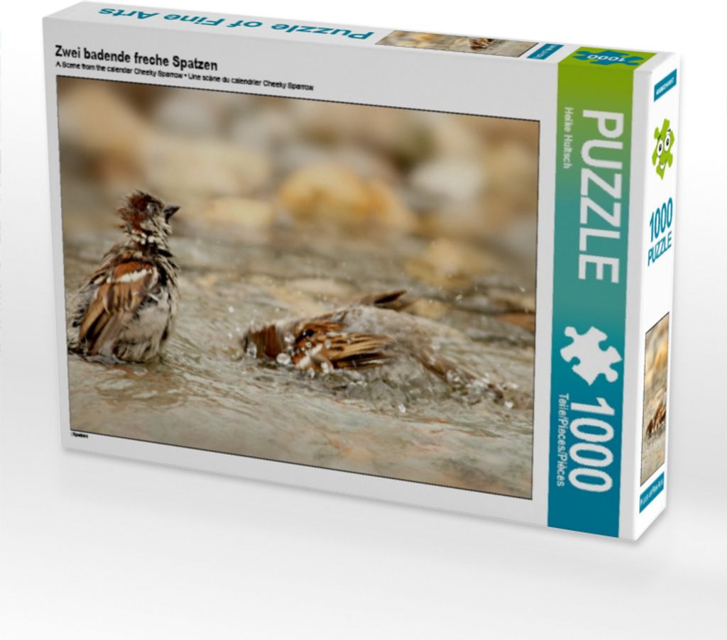 Calvendo Zwei badende freche Spatzen 1000 Teile Puzzle quer 640x480mm, Hultsch Heike; 7291657