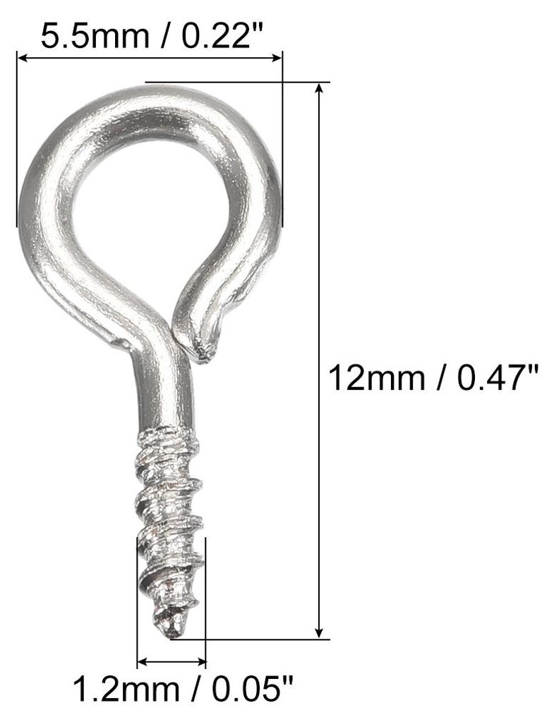 200 Stš¹ck Kleine Schraube Augenstifte Haken Mini ?sen Schrauben Gewinde 5.5x12x1.2mm Selbstschneidende Bolzen fš¹r Schmuck Herstellung Ergebni...