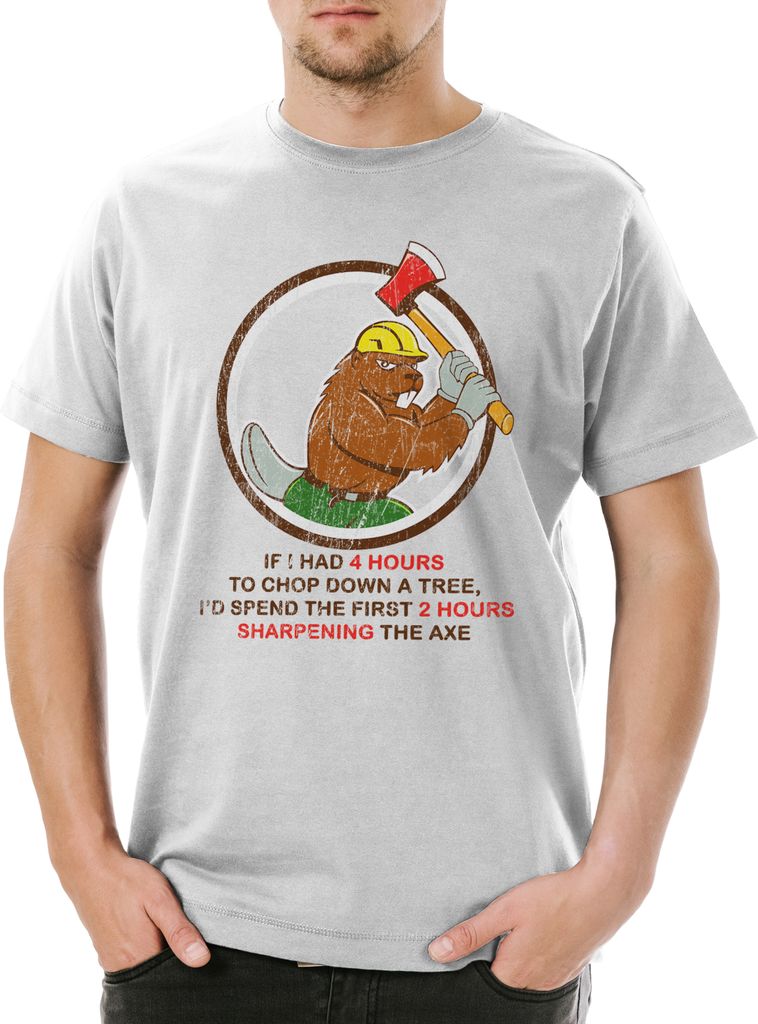 Urban Backwoods Chop Down A Tree, Herren T-Shirt, Farbe: Hellgrau, Größe: L