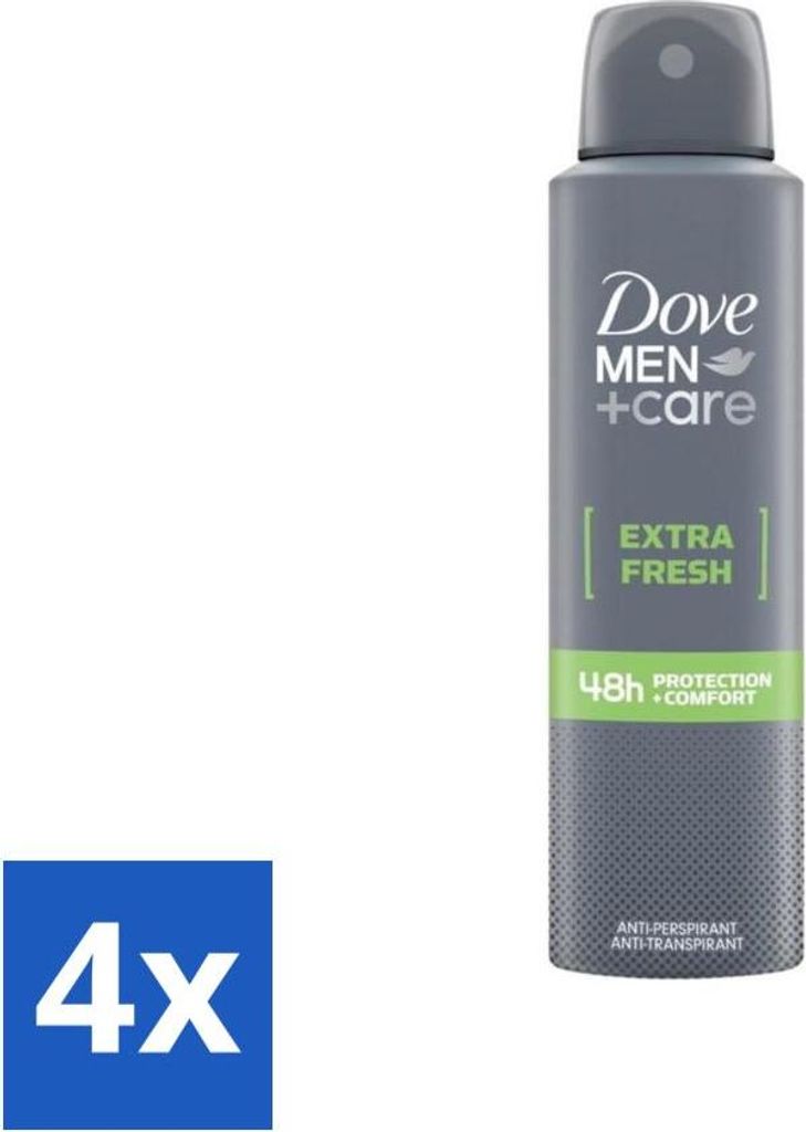 Dove Men+Care – Extra Fresh – Deospray – Antitranspirant – 150 ml - Vorteilspack - 4 Stücke