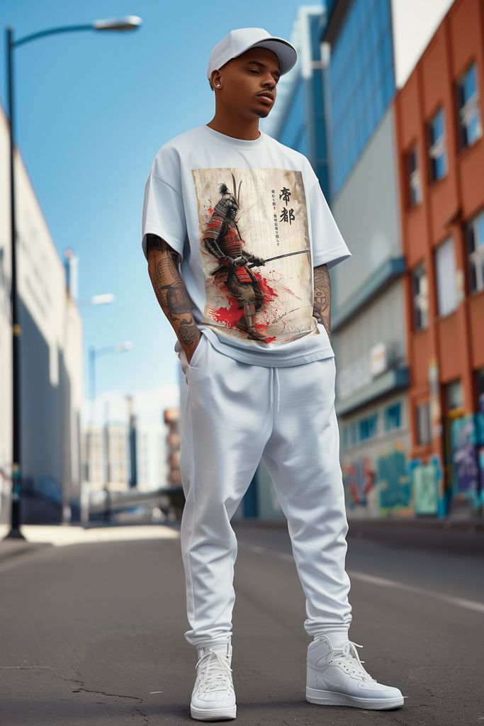 Reichstadt Herren Oversize Print T-Shirt 24RS056 Weiß XXL