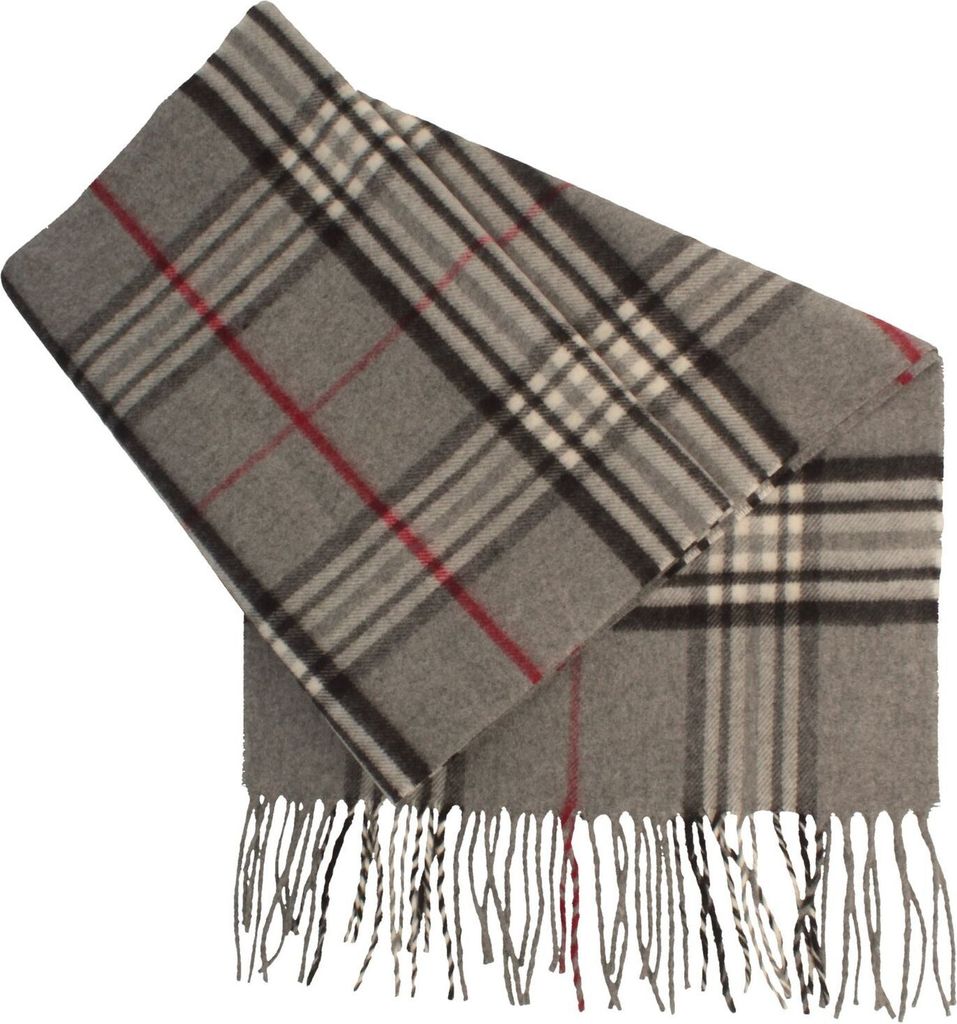 Feiner Cashmink Tartan-Karo Schal mit Fransen von Hut-Breiter