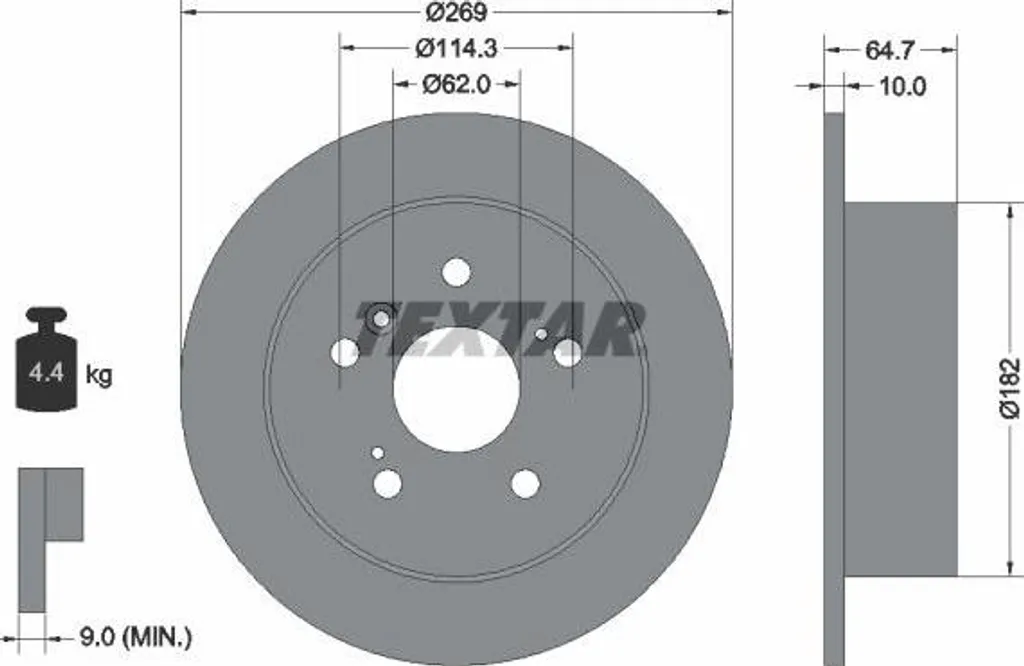 Disque de frein ventilé haute performance pour Camry - Réf 4243106090