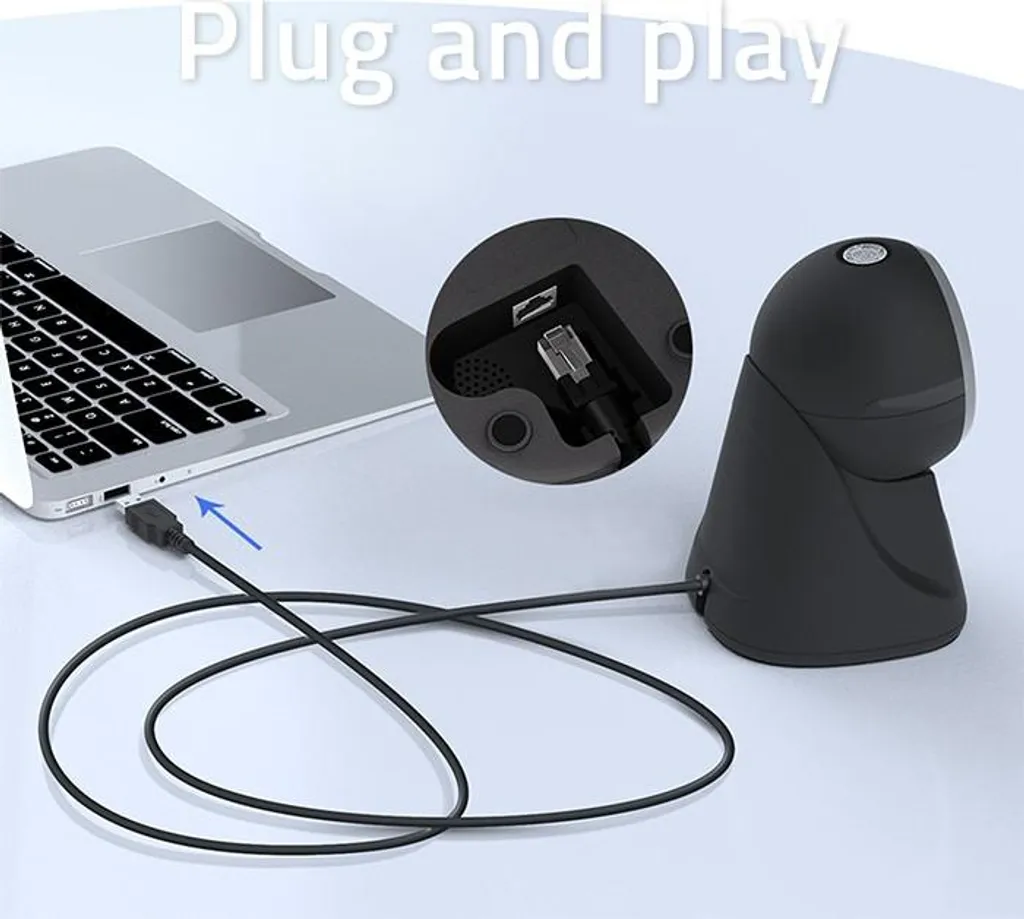 Scanner de Code-Barres Fixe 2D et QR Code Qoltec pour Comptoir de Vente - 3