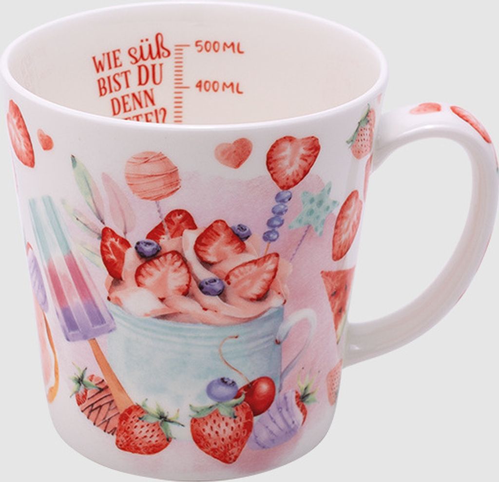 Kaffeebecher Erdbeerspaß, Kaffeetasse Tasse Teetassen Produktbild 