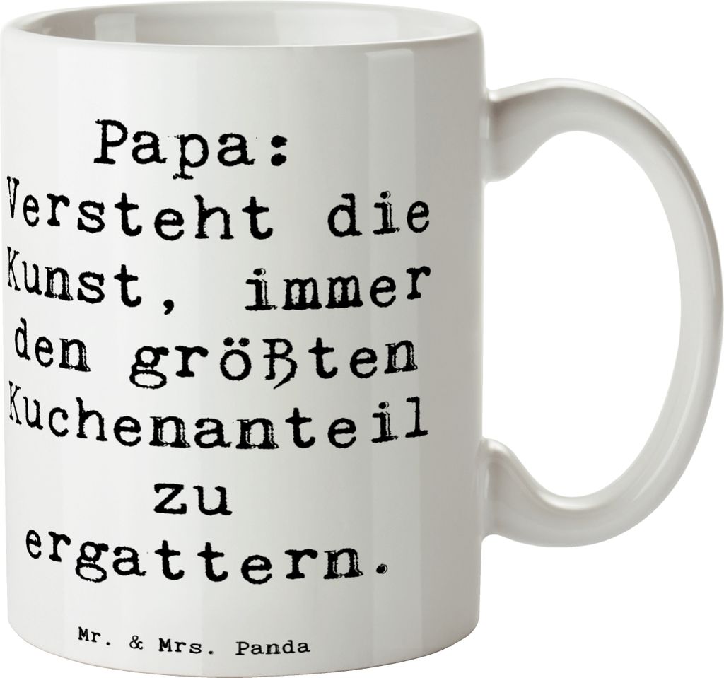 Mr. & Mrs. Panda Tasse Spruch Papa Kuchenmeister - Weiß - Geschenk, Daddy, Liebe, Freude, Familienleben, Dankeschön, Becher, Pott, kaffeetasse be...