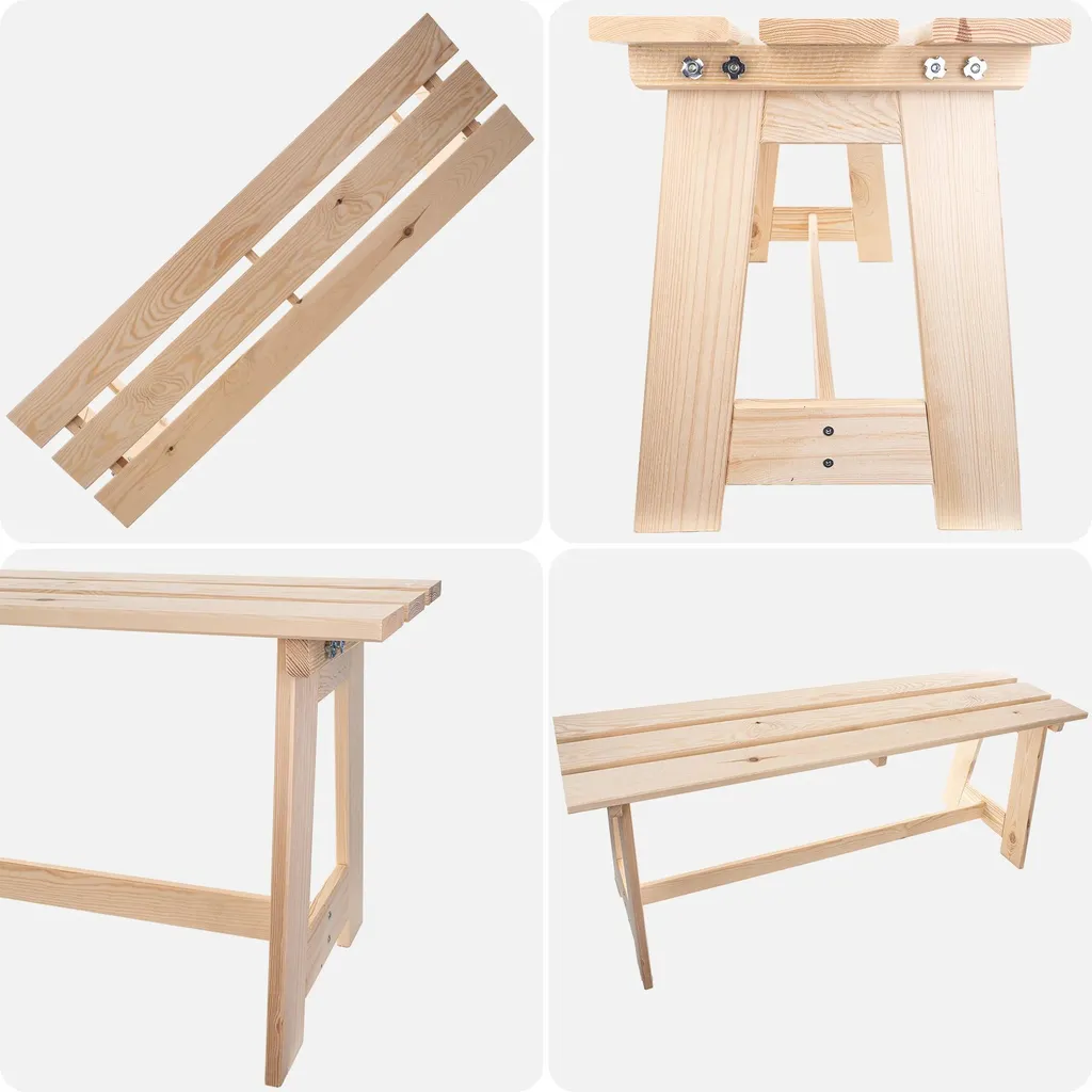 Panchina in Legno Professionale 119 cm - Arredo Urbano e Giardino - 4