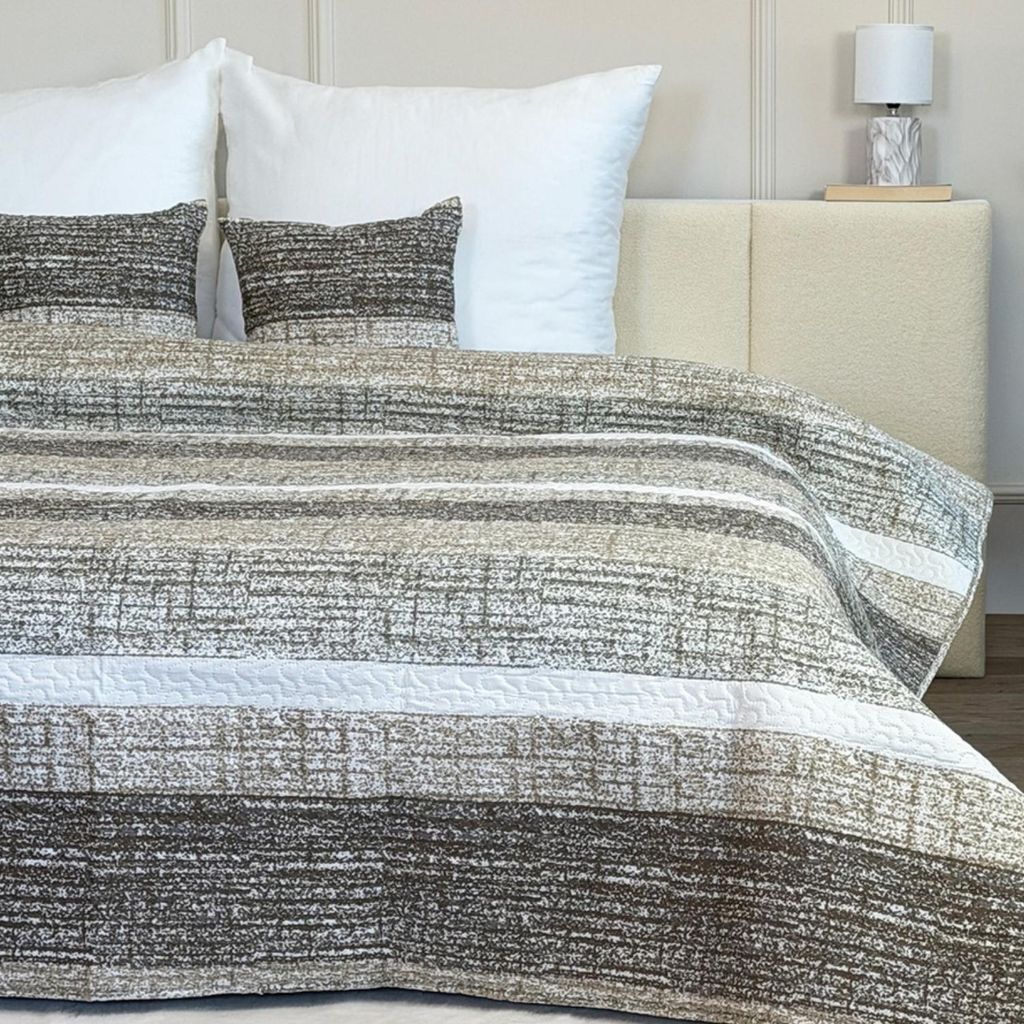 Tagesdecke Steppdecke Bettüberwurf Brian Beige 220x240+ 2x Produktbild 