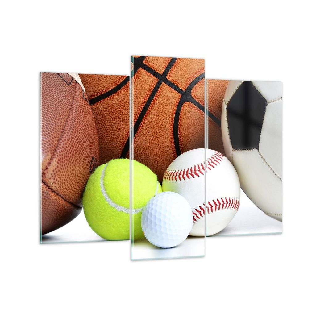 Bilder auf glas - Fußball Ball Sport Golf - 130x100cm - Glasbilder - Wandbilder - Kunstdruck - zum Aufhängen bereit - Wanddekoration aus Glas - G...