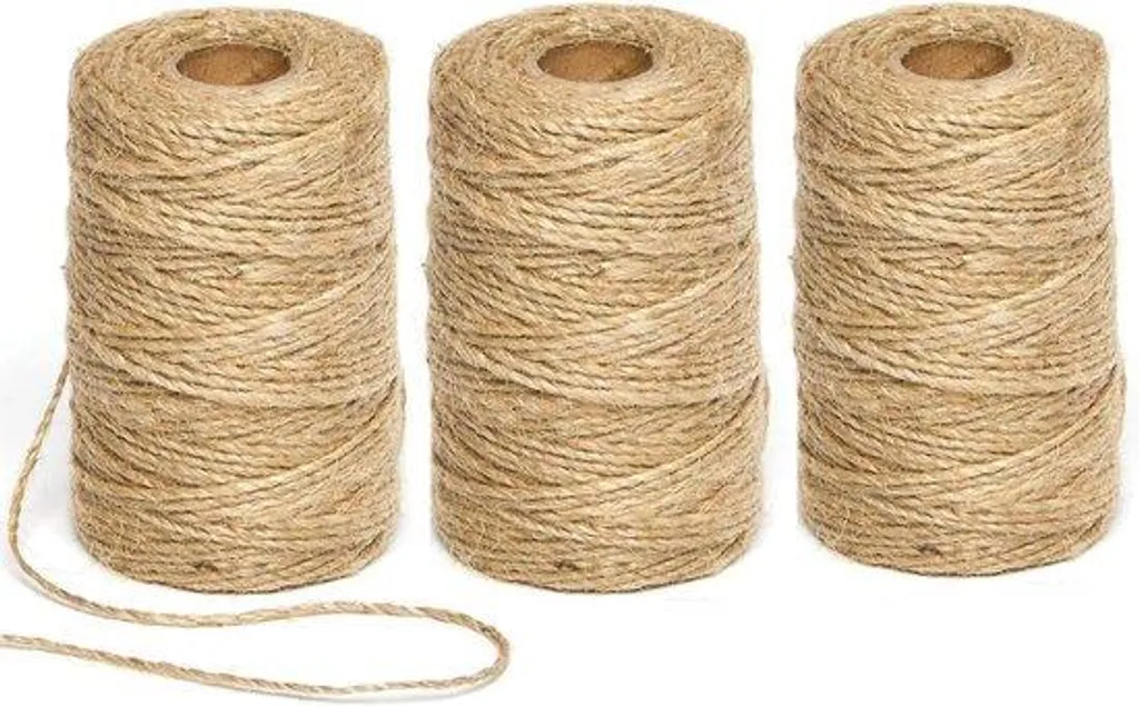 Cordon de jute 300 m : 3 rouleaux de ficelle naturelle 2 mm pour DIY